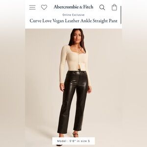Abercrombie & Fitch curve love vegan leather straight ankle pant